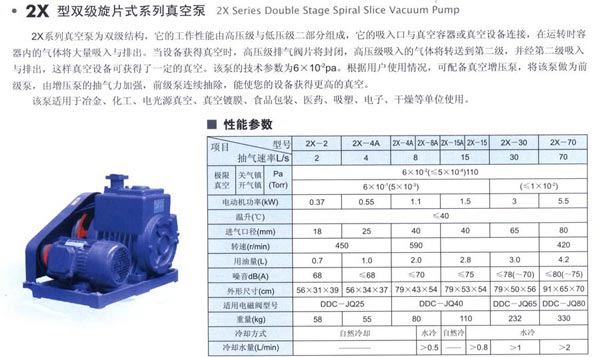 2X雙級(jí)旋片式真空泵